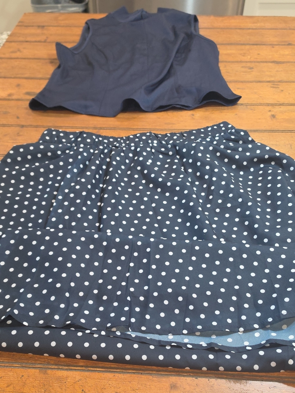 Navy Polka Dot Women’s Skirt